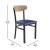 Flash Furniture XU-DG6V5BLV-NAT-GG Commercial Dining Chair with Natural Wood Boomerang Back - Blue Vinyl Seat, Black Steel Frame addl-4