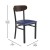 Flash Furniture XU-DG6V5BLV-WAL-GG Commercial Dining Chair with Walnut Wood Boomerang Back - Blue Vinyl Seat, Black Steel Frame addl-4