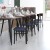 Flash Furniture XU-DG6V5BLV-WAL-GG Commercial Dining Chair with Walnut Wood Boomerang Back - Blue Vinyl Seat, Black Steel Frame addl-5