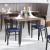 Flash Furniture XU-DG6V5BLV-WAL-GG Commercial Dining Chair with Walnut Wood Boomerang Back - Blue Vinyl Seat, Black Steel Frame addl-6