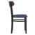 Flash Furniture XU-DG6V5BLV-WAL-GG Commercial Dining Chair with Walnut Wood Boomerang Back - Blue Vinyl Seat, Black Steel Frame addl-8