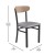 Flash Furniture XU-DG6V5GYV-NAT-GG Commercial Dining Chair with Natural Wood Boomerang Back - Gray Vinyl Seat, Black Steel Frame addl-4