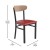 Flash Furniture XU-DG6V5RDV-NAT-GG Commercial Dining Chair with Natural Wood Boomerang Back - Red Vinyl Seat, Black Steel Frame addl-4