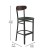 Flash Furniture XU-DG6V6GNV-WAL-GG Commercial Barstool with Walnut Wood Boomerang Back - Green Vinyl Seat, Black Steel Frame addl-4
