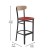 Flash Furniture XU-DG6V6RDV-NAT-GG Commercial Barstool with Natural Wood Boomerang Back - Red Vinyl Seat, Black Steel Frame addl-4