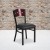 Flash Furniture XU-DG-6Y1B-MAH-BLKV-GG Hercules Black 4 Square Back Metal Restaurant Chair - Mahogany Wood Back, Black Vinyl Seat addl-1