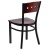 Flash Furniture XU-DG-6Y1B-MAH-MTL-GG Hercules Black 4 Square Back Metal Restaurant Chair - Mahogany Wood Back & Seat addl-3
