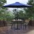 Flash Furniture XU-DG-810060062-UB19BNV-GG 2 Synthetic Teak Stackable Patio Chairs, 35" Square Patio Table, Navy Umbrella & Base, 5 Piece Set addl-1
