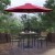 Flash Furniture XU-DG-810060062-UB19BRD-GG 2 Synthetic Teak Stackable Patio Chairs, 35" Square Patio Table, Red Umbrella & Base, 5 Piece Set addl-1