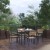 Flash Furniture XU-DG-810060064-GG 35" Square Steel Synthetic Teak Poly Slat Patio Table. Umbrella Hole and 4 Club Chairs, 5 Piece Set addl-1