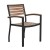 Flash Furniture XU-DG-810060064-GG 35" Square Steel Synthetic Teak Poly Slat Patio Table. Umbrella Hole and 4 Club Chairs, 5 Piece Set addl-8