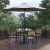 Flash Furniture XU-DG-810060064-UB19BGY-GG 4 Synthetic Teak Stackable Patio Chairs, 35" Square Table, Gray Umbrella & Base, 7 Piece Set addl-1
