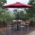 Flash Furniture XU-DG-810060064-UB19BRD-GG 4 Synthetic Teak Stackable Patio Chairs, 35" Square Table, Red Umbrella & Base, 7 Piece Set addl-1