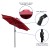 Flash Furniture XU-DG-810060064-UB19BRD-GG 4 Synthetic Teak Stackable Patio Chairs, 35" Square Table, Red Umbrella & Base, 7 Piece Set addl-5