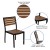 Flash Furniture XU-DG-810060362-GG 35" Square Steel Synthetic Teak Poly Slat Patio Table with 2 Stackable Faux Teak Chairs, 3 Piece Set addl-4