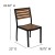 Flash Furniture XU-DG-810060364-GG 35" Square Steel Synthetic Teak Poly Slat Table with 4 Stackable Faux Teak Chairs, 5 Piece Set addl-6