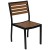 Flash Furniture XU-DG-810060364-GG 35" Square Steel Synthetic Teak Poly Slat Table with 4 Stackable Faux Teak Chairs, 5 Piece Set addl-8