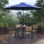 Flash Furniture XU-DG-810060364-UB19BNV-GG All-Weather Stacking Faux Teak Chairs, 35" Square Faux Teak Table, Navy Umbrella & Base, 7 Piece Set addl-1