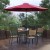 Flash Furniture XU-DG-810060364-UB19BRD-GG All-Weather Stacking Faux Teak Chairs, 35" Square Faux Teak Table, Red Umbrella & Base, 7 Piece Set addl-1