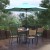 Flash Furniture XU-DG-810060364-UB19BTL-GG All-Weather Stacking Faux Teak Chairs, 35" Square Faux Teak Table, Teal Umbrella & Base, 7 Piece Set addl-1