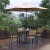 Flash Furniture XU-DG-810060364-UB19BTN-GG All-Weather Stacking Faux Teak Chairs, 35" Square Faux Teak Table, Tan Umbrella & Base, 7 Piece Set addl-1