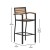Flash Furniture XU-DG-HW6036B-ARM-GG All-Weather Outdoor Bar Stool with Faux Wood Poly Resin Slats and Aluminum Frame, Teak addl-4