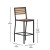 Flash Furniture XU-DG-HW6036B-GG Commercial Grade Bar Height Stool, All-Weather Outdoor Bar Stool with Faux Wood Poly Resin Slats and Aluminum Frame, Teak addl-4