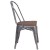 Flash Furniture XU-DG-TP001-WD-GG Clear Coated Metal Stackable Chair with Wood Seat addl-7