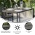 Flash Furniture XU-DG-UH3048-GY-GG Outdoor 30" x 48" Steel Restaurant Dining Table with Gray Synthetic Teak Poly Slats & Umbrella Holder Hole addl-3