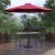 Flash Furniture XU-DG-UH3048-UB19BRD-GG 30" x 48" Synthetic Teak Patio Table with Red Umbrella and Base, 3 Piece Set addl-1