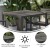 Flash Furniture XU-DG-UH8100-GY-GG Outdoor 35" Square Steel Restaurant Table with Gray Wash Teak Poly Slats & Umbrella Holder Hole addl-2