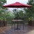 Flash Furniture XU-DG-UH8100-UB19BRD-GG 35" Square Synthetic Teak Patio Table with Red Umbrella and Base, 3 Piece Set addl-1