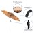 Flash Furniture XU-DG-UH8100-UB19BTN-GG 35" Square Synthetic Tan Patio Table with Gray Umbrella and Base, 3 Piece Set addl-4