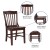Flash Furniture XU-DG-W0006-WAL-GG Hercules School House Back Walnut Wood Restaurant Chair addl-4