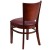 Flash Furniture XU-DG-W0094B-MAH-BURV-GG Solid Back Mahogany Wood Restaurant Chair - Burgundy Vinyl Seat addl-3