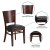 Flash Furniture XU-DG-W0094B-WAL-BLKV-GG Solid Back Walnut Wood Restaurant Chair - Black Vinyl Seat addl-3