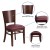 Flash Furniture XU-DG-W0094B-WAL-BURV-GG Solid Back Walnut Wood Restaurant Chair - Burgundy Vinyl Seat addl-3