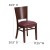 Flash Furniture XU-DG-W0094B-WAL-BURV-GG Solid Back Walnut Wood Restaurant Chair - Burgundy Vinyl Seat addl-4