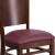 Flash Furniture XU-DG-W0094B-WAL-BURV-GG Solid Back Walnut Wood Restaurant Chair - Burgundy Vinyl Seat addl-6