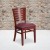 Flash Furniture XU-DG-W0108-MAH-BURV-GG Slat Back Mahogany Wood Restaurant Chair - Burgundy Vinyl Seat addl-1