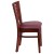Flash Furniture XU-DG-W0108-MAH-BURV-GG Slat Back Mahogany Wood Restaurant Chair - Burgundy Vinyl Seat addl-4