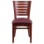 Flash Furniture XU-DG-W0108-MAH-BURV-GG Slat Back Mahogany Wood Restaurant Chair - Burgundy Vinyl Seat addl-5