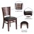 Flash Furniture XU-DG-W0108-WAL-BLKV-GG Slat Back Walnut Wood Restaurant Chair - Black Vinyl Seat addl-3