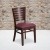 Flash Furniture XU-DG-W0108-WAL-BURV-GG Slat Back Walnut Wood Restaurant Chair - Burgundy Vinyl Seat addl-1