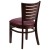 Flash Furniture XU-DG-W0108-WAL-BURV-GG Slat Back Walnut Wood Restaurant Chair - Burgundy Vinyl Seat addl-3