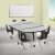 Flash Furniture XU-GRP-12CH-A3048CON-48-GY-T-P-CAS-GG Mobile 76" Oval Wave Flexible Laminate Activity Table with 12" Student Stack Chairs, Grey/Black addl-1