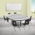 Flash Furniture XU-GRP-12CH-A3048CON-48-GY-T-P-GG 76" Oval Wave Flexible Laminate Activity Table with 12" Student Stack Chairs, Grey/Black addl-1