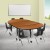 Flash Furniture XU-GRP-12CH-A3048CON-48-OAK-T-P-CAS-GG Mobile 76" Oval Wave Flexible Laminate Activity Table with 12" Student Stack Chairs, Oak/Black addl-1