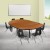 Flash Furniture XU-GRP-12CH-A3048CON-48-OAK-T-P-GG 76" Oval Wave Flexible Laminate Activity Table with 12" Student Stack Chairs, Oak/Black addl-1