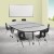 Flash Furniture XU-GRP-12CH-A3060CON-60-GY-T-P-CAS-GG Mobile 86" Oval Wave Flexible Laminate Activity Table with 12" Student Stack Chairs, Grey/Black addl-1